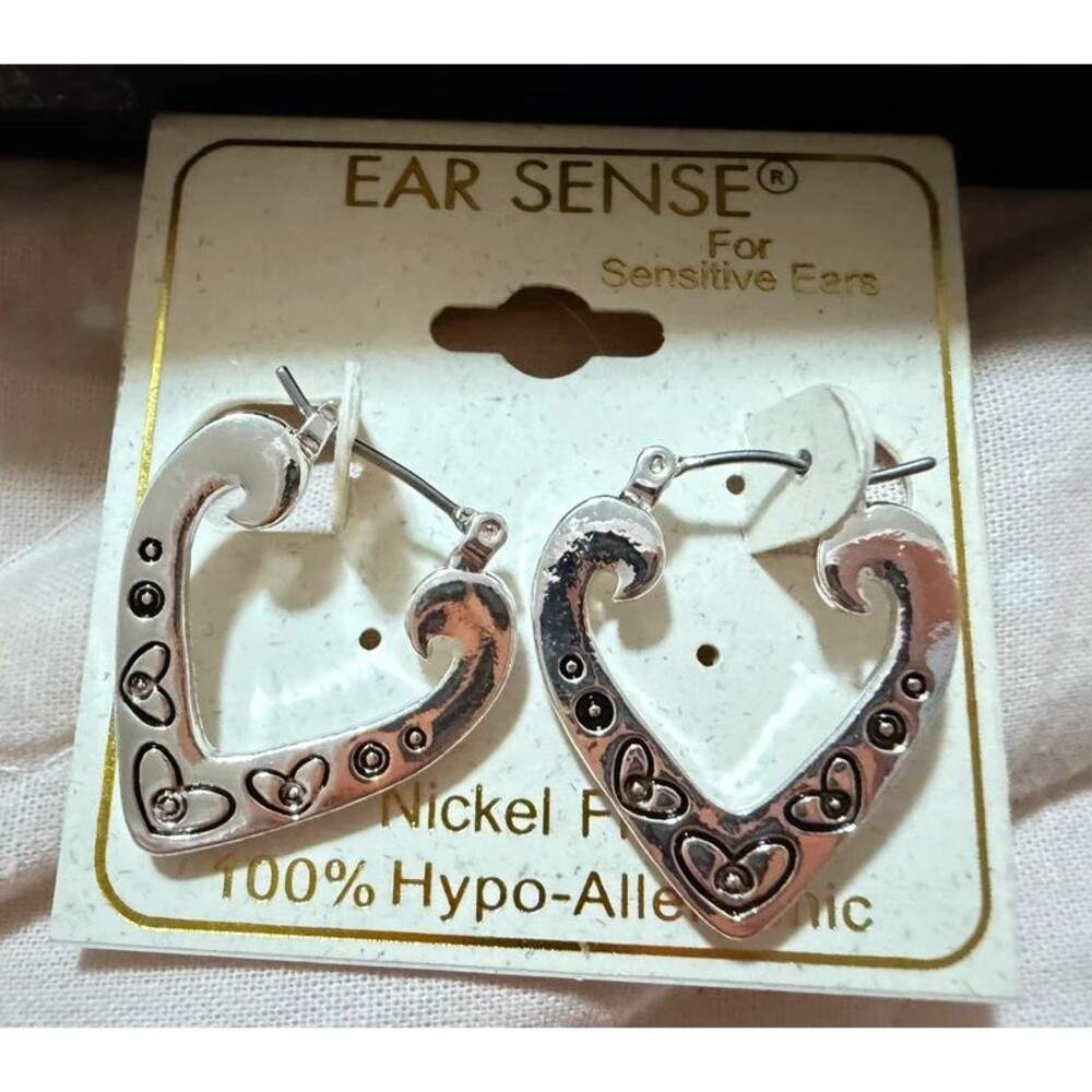 “Ear Sense” Silver Tone Earrings for Sensitive Ears